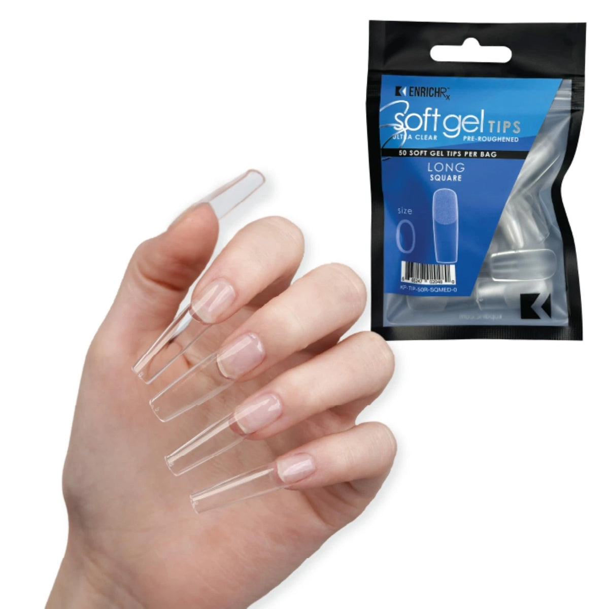 550 pcs Soft Gel Tips for Square Nails (Long)