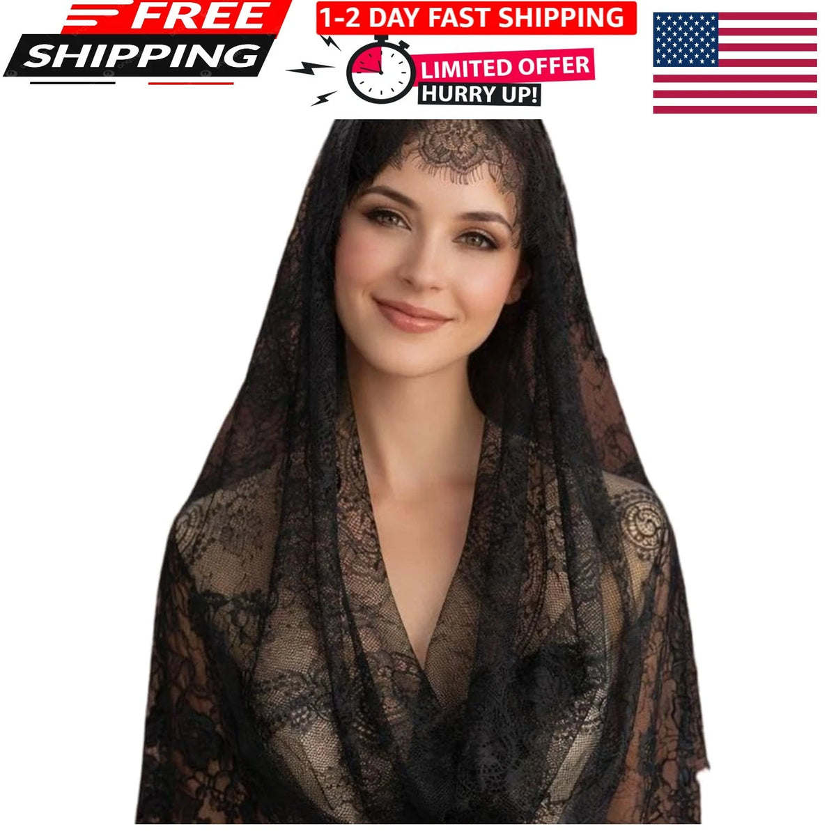 Lace Chapel Veils for Spanish Infinity Veils (Church Use)