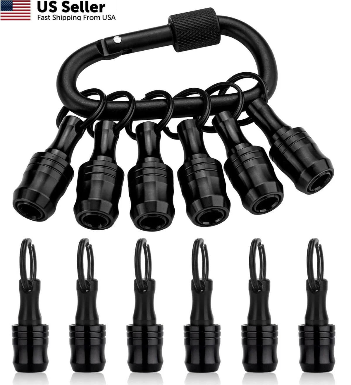 6pcs Bit Holder with Carabiner for Key Chain Size