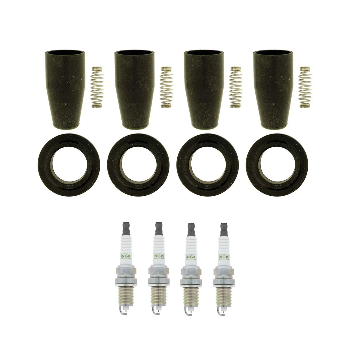 Set of 4 NGK G-Power Platinum Spark Plugs & Coil Boots for Aveo5 G3 (2004–2011)