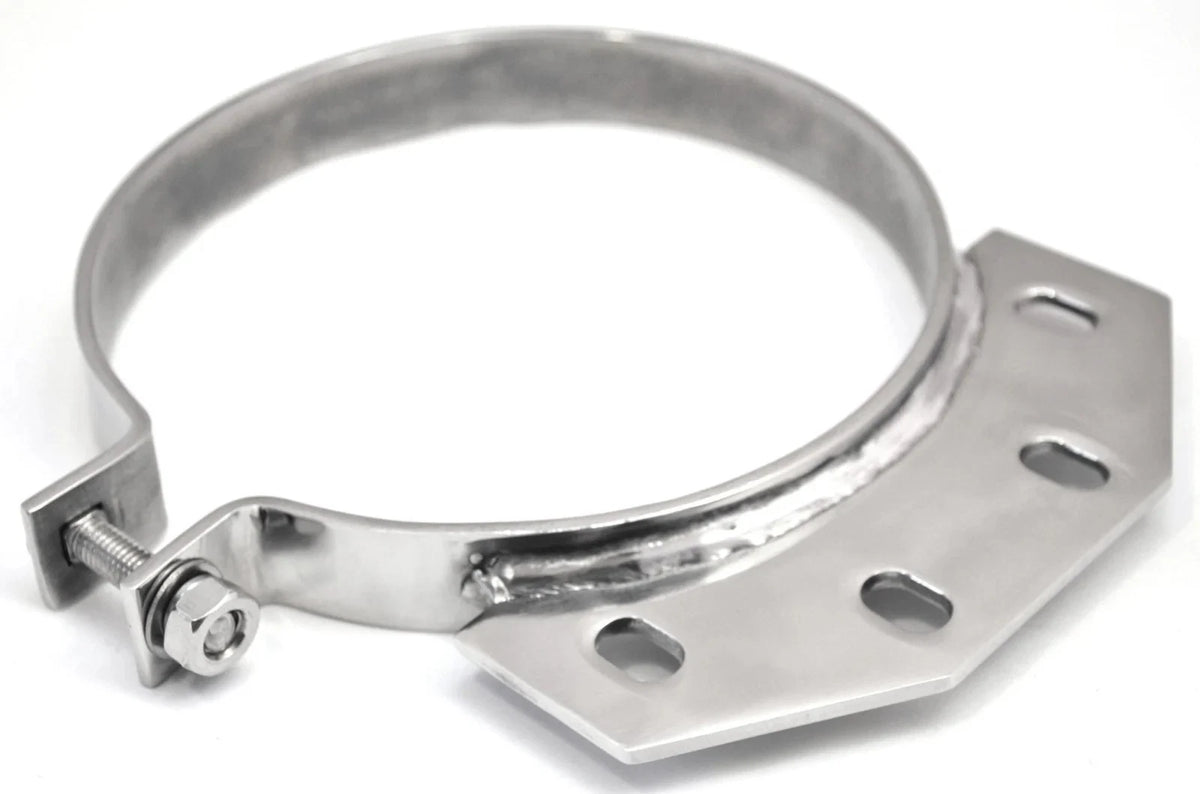 Exhaust Stack Mount Bracket for Peterbilt Unibilt Ultra Cab (Chrome, 10293)
