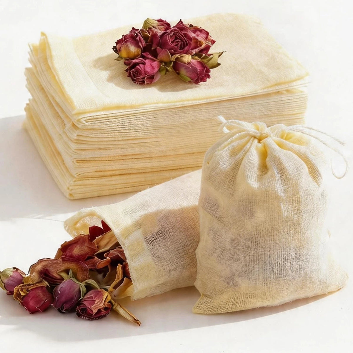 60 Pcs Reusable Tea Bags for Loose Leaf Tea (3x4 Inch Sachet)
