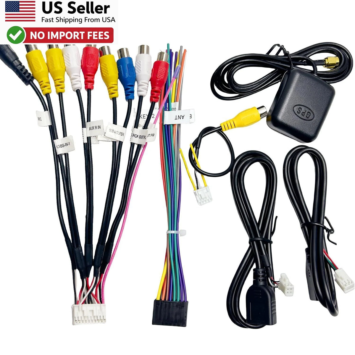 6X Radio Wiring Harness Kit for Android Stereo 16Pin ISO RCA USB
