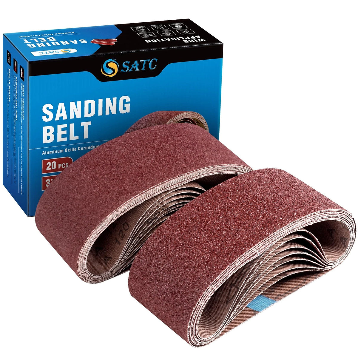 3X18 Sanding Belts for Belt Sander (20PCS, Aluminum Oxide)