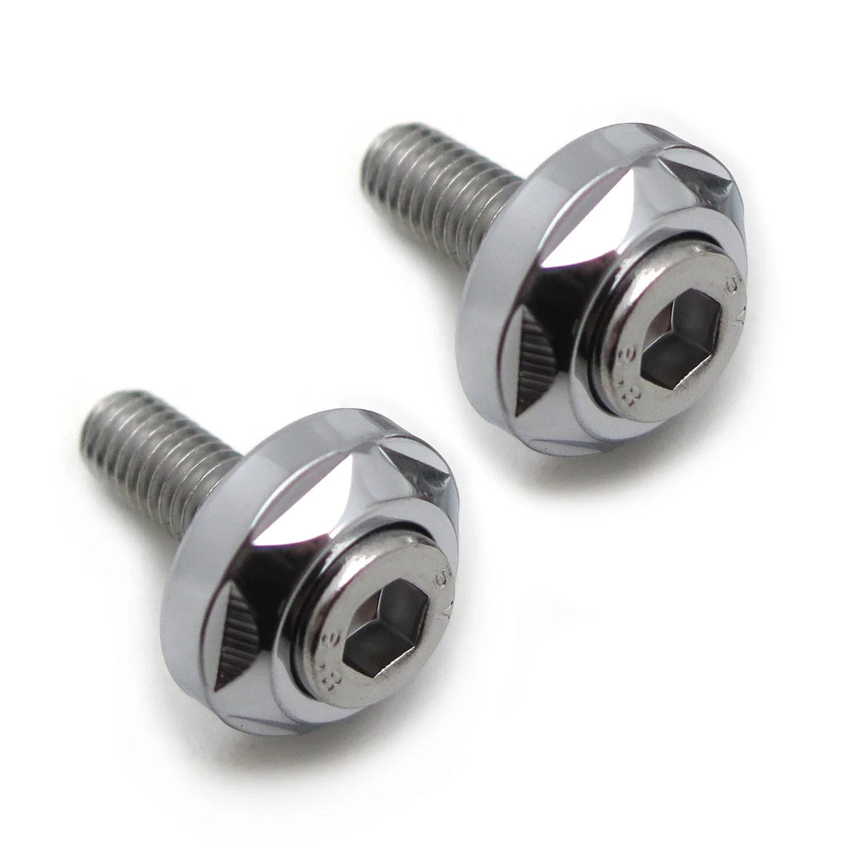 2Pcs Chrome License Plate Bolts Screws for Motorcycle Car