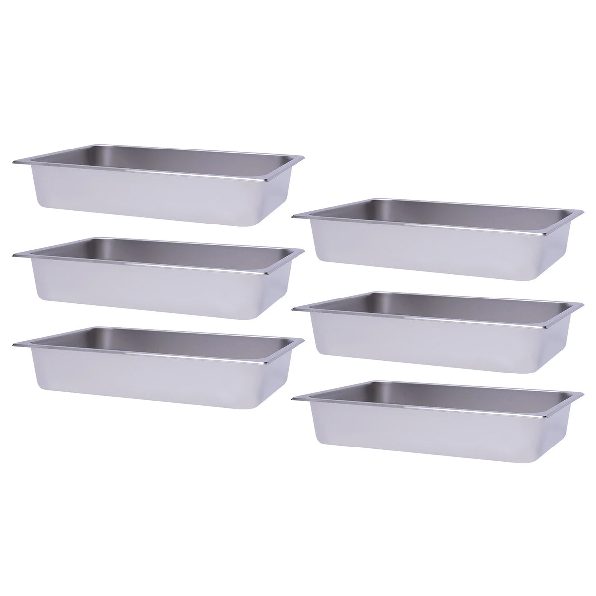 6-Pack 4 Inch Stainless Steel Steam Table Pans for Restaurant Use