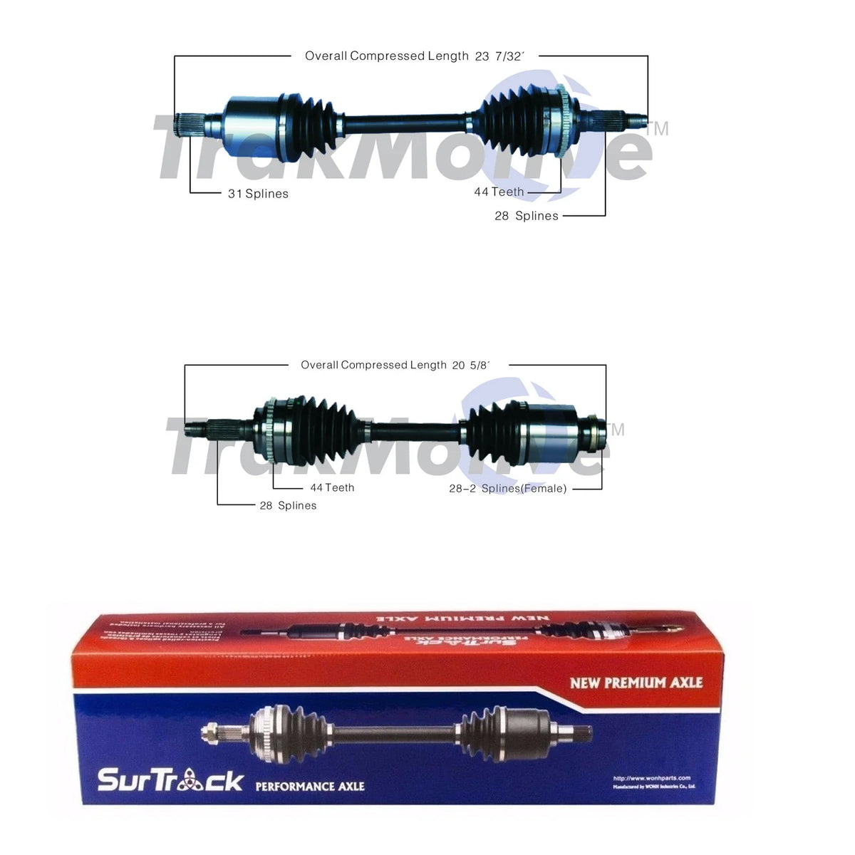 2 Front CV Axle Shafts for Ford Lincoln Mercury Fusion Zephyr (2006–2012)