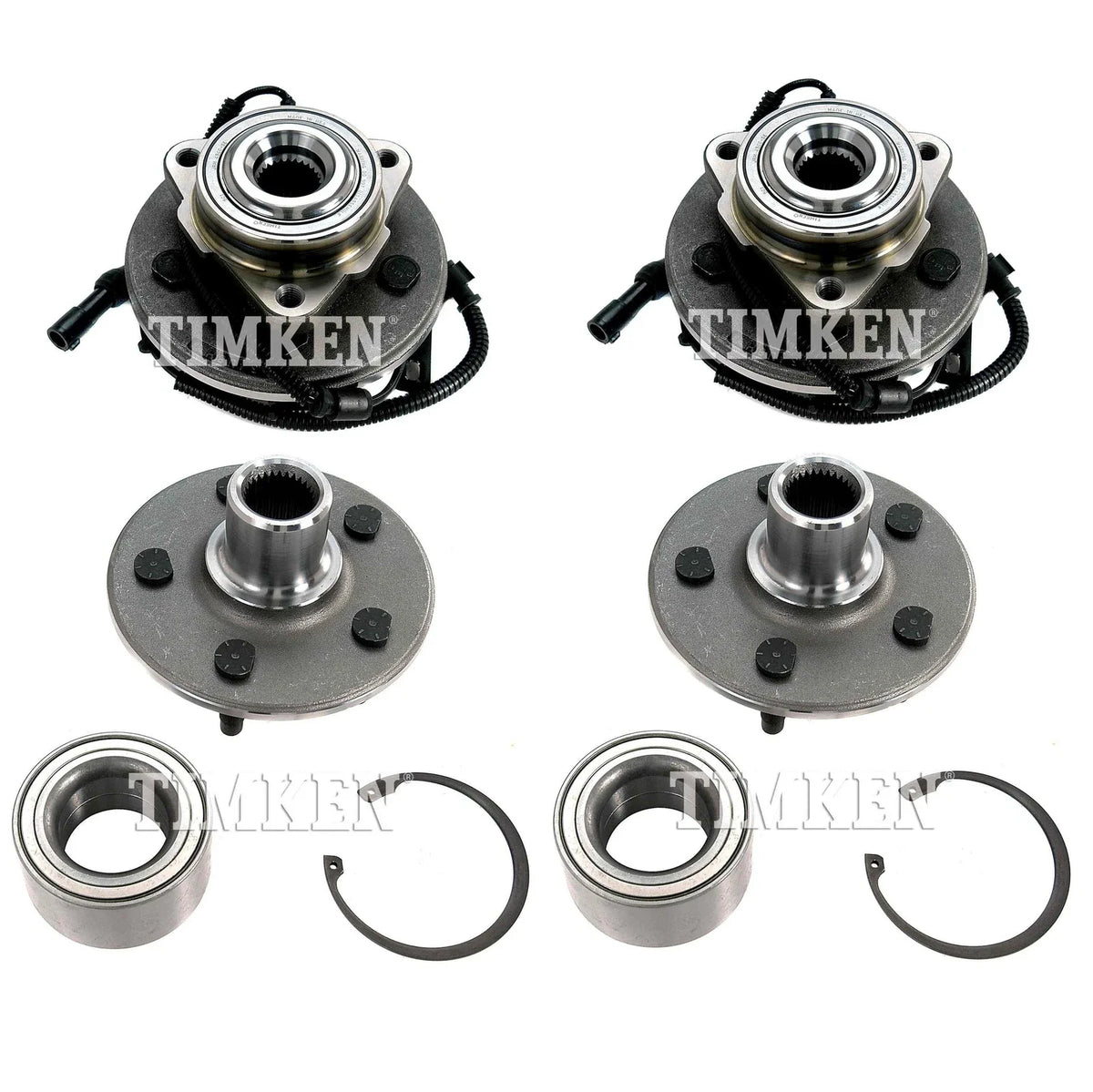 Front & Rear Wheel Bearing & Hub Assembly Kit for Ford Explorer (2006–2010)