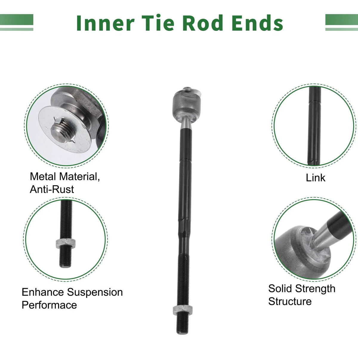 Set of 6 Front Suspension Kit Tie Rod End & Sway Bar Link for Dodge Journey (2009–2020)