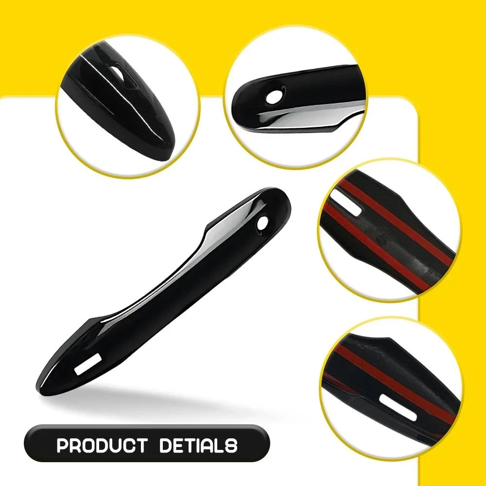 Set of 4 Glossy Black Door Handle Covers for Toyota Camry Corolla