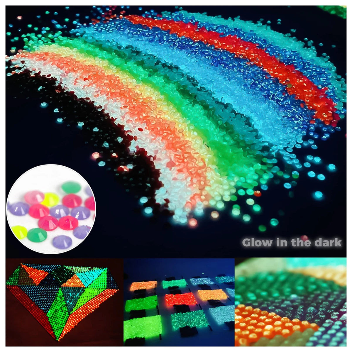 20 Colors Glow in The Dark Diamond Painting Beads for Diamond Dots