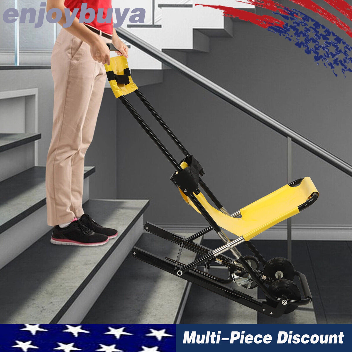 Portable Foldable Stair Transport Chair for Wheelchair Access