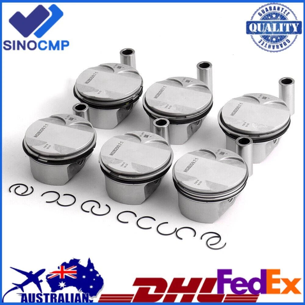 6X Piston Rings Set STD Low Compression 9.7:1 for BMW E60 E90 325i 523i (2005–2013) - 11257561850, 11257561844