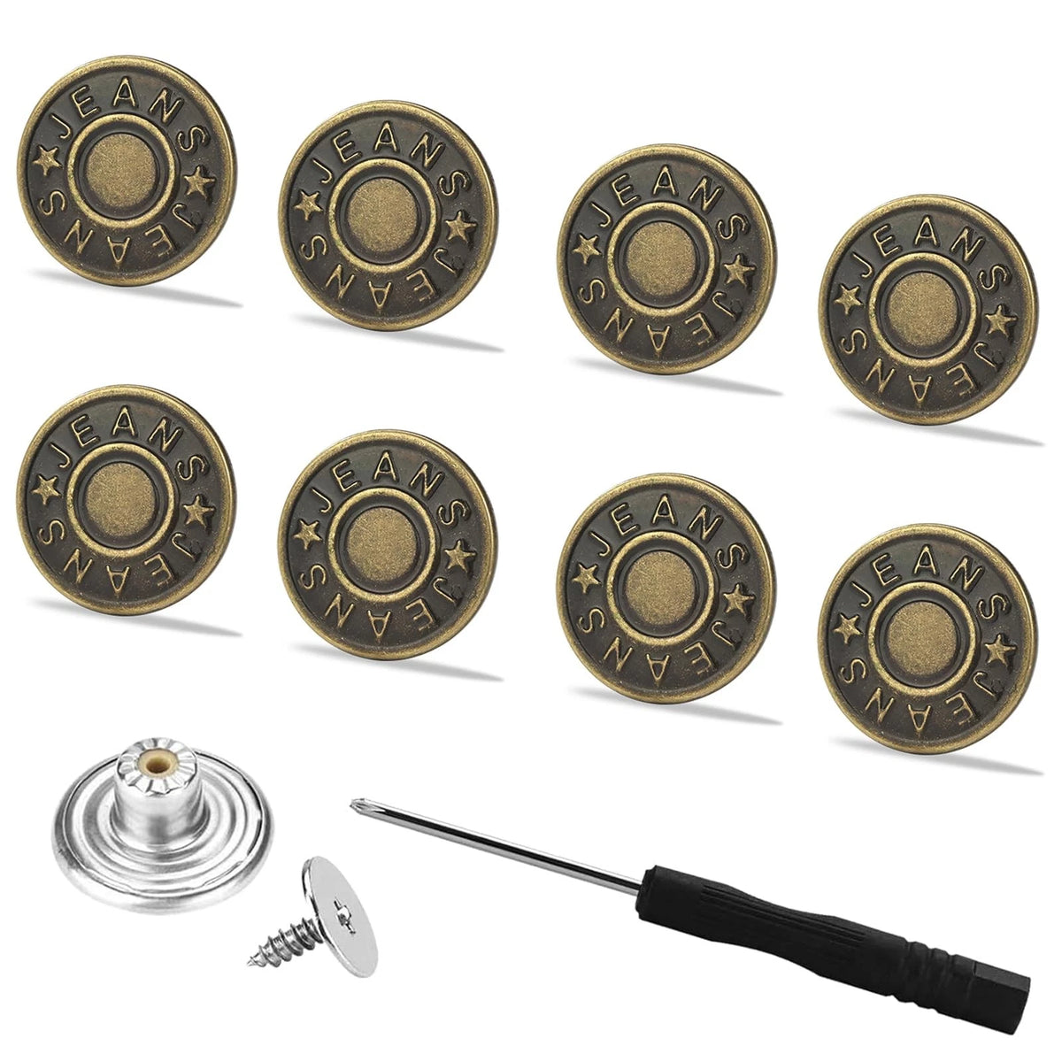 Set of 8 Jeans Buttons Replacement 17mm for Automotive Use