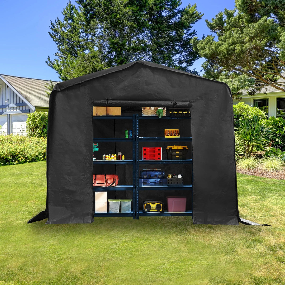 8' x 8' x 8' Outdoor Storage Shed with Metal Frame