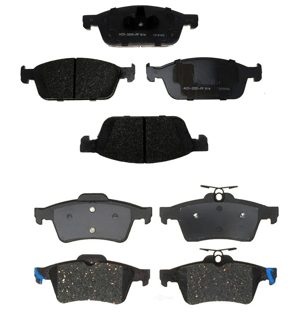 Set of 4 Ceramic Brake Pads for Ford Transit Connect (2014–2019)