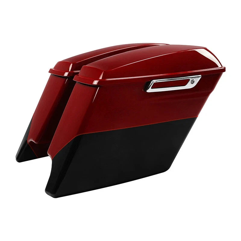 5" Stretched Hard Saddlebags for Harley Touring (2014–2023) Billiard Red/Vivid Black
