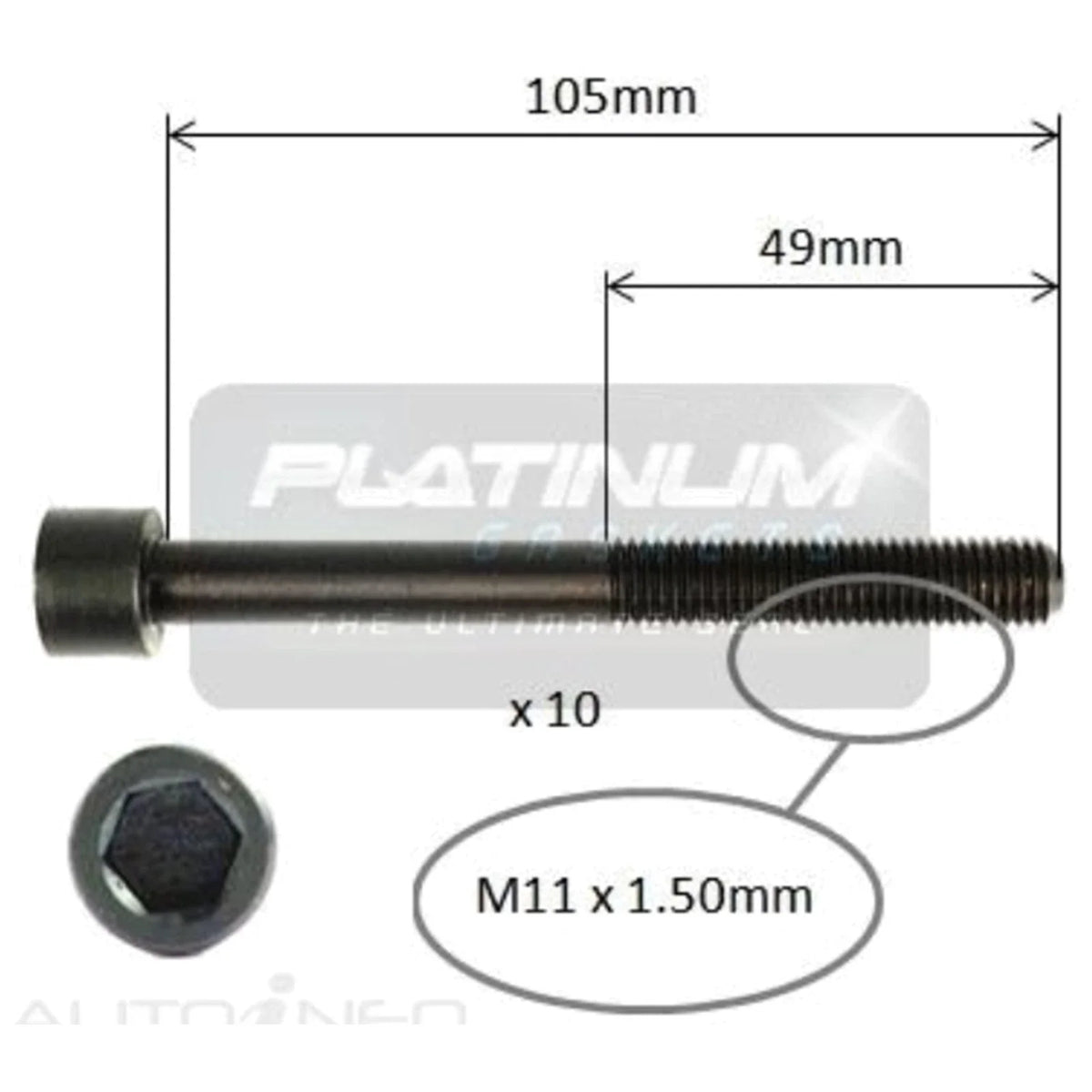Head Bolt Set for Ford Telstar TX5 AX AY 4cyl 2.0L (1992-1996)