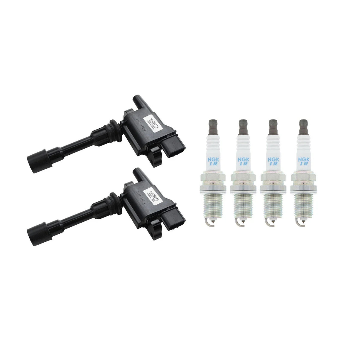 Set of 2 Ignition Coils & 4 NGK Iridium Spark Plugs for Mazda Protege (1999–2003)