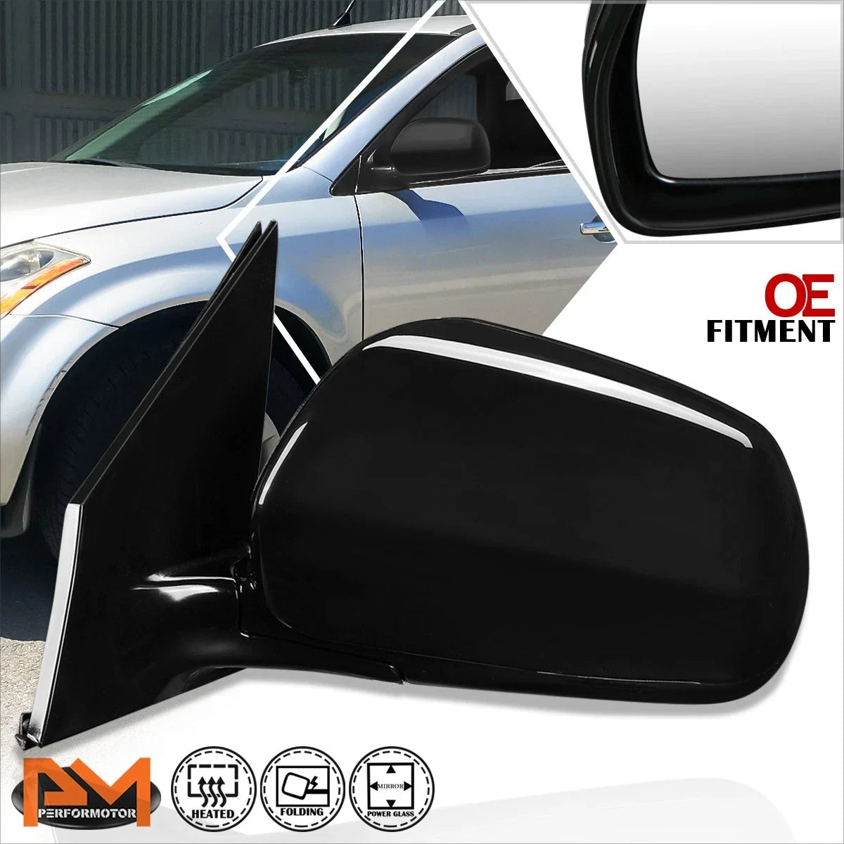 Powered Heated Side Rear View Mirror for Nissan Murano (2005–2007)