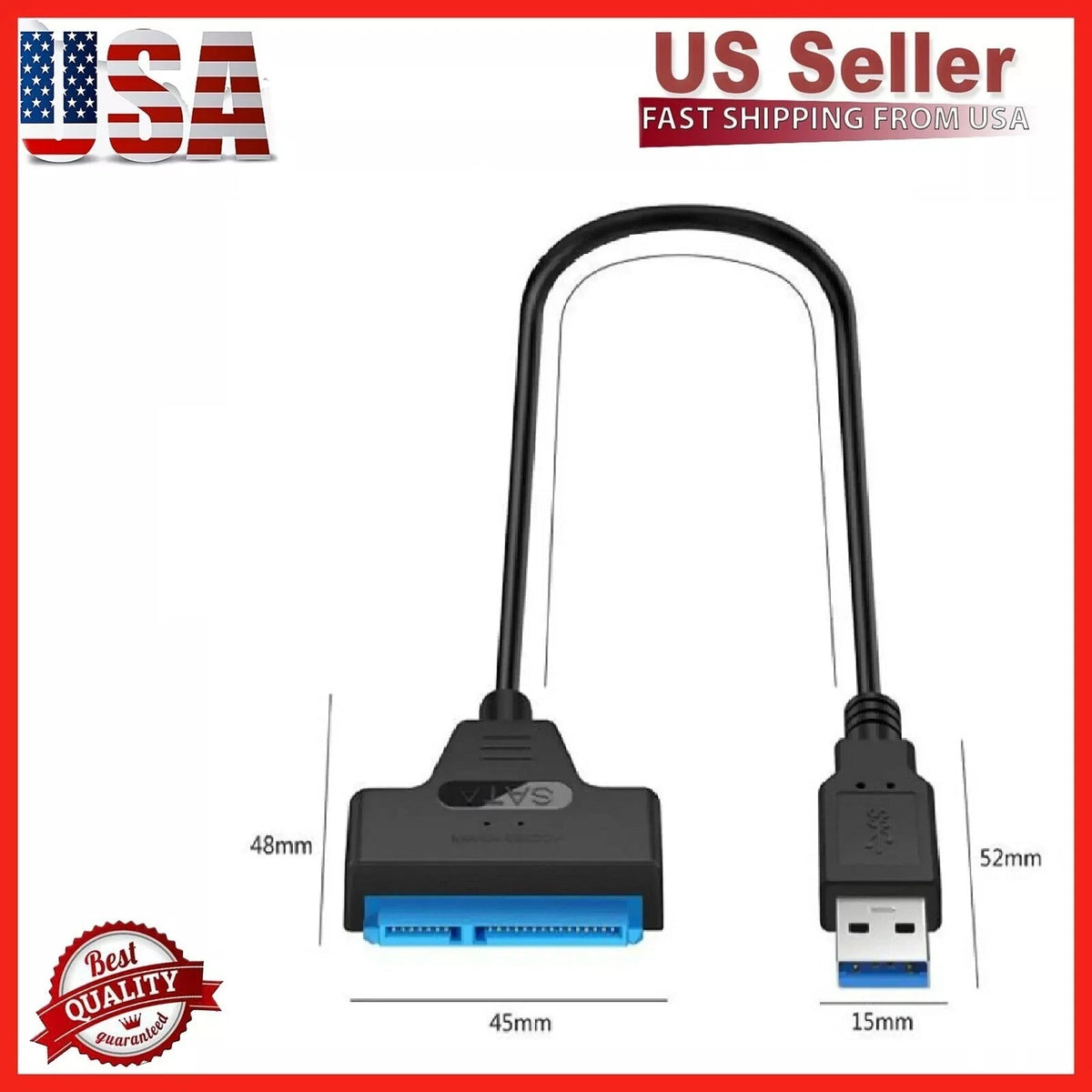 USB 3.0 to 2.5" SATA III Hard Drive Adapter Cable for SATA Drives