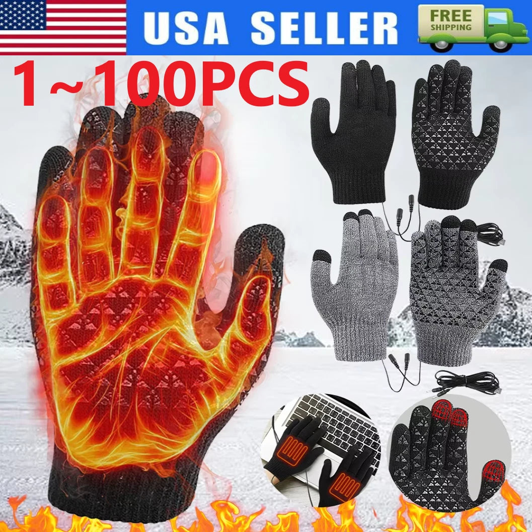 Heated Gloves for Winter - Electric Rechargeable Battery, Windproof, Thermal