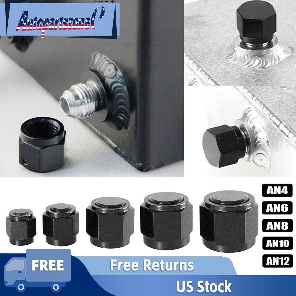 2X Female Flare Fitting Cap Block Off Nut for Fuel Systems (Aluminum)