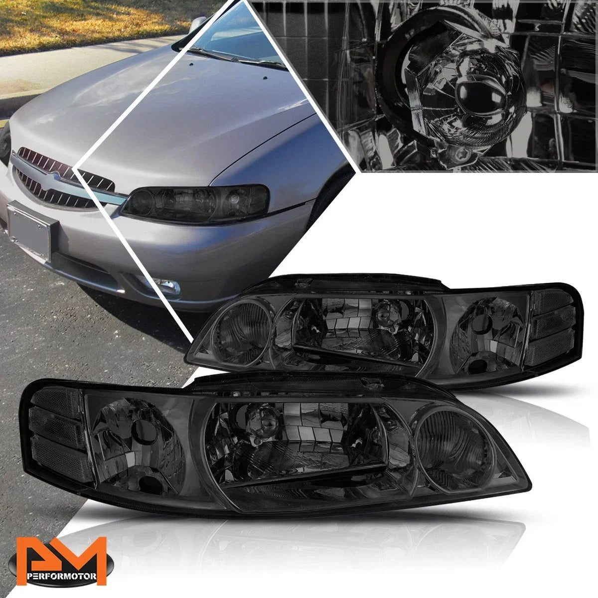 Headlight Lamp Replacement for Nissan Altima (2000–2001) Smoked Housing