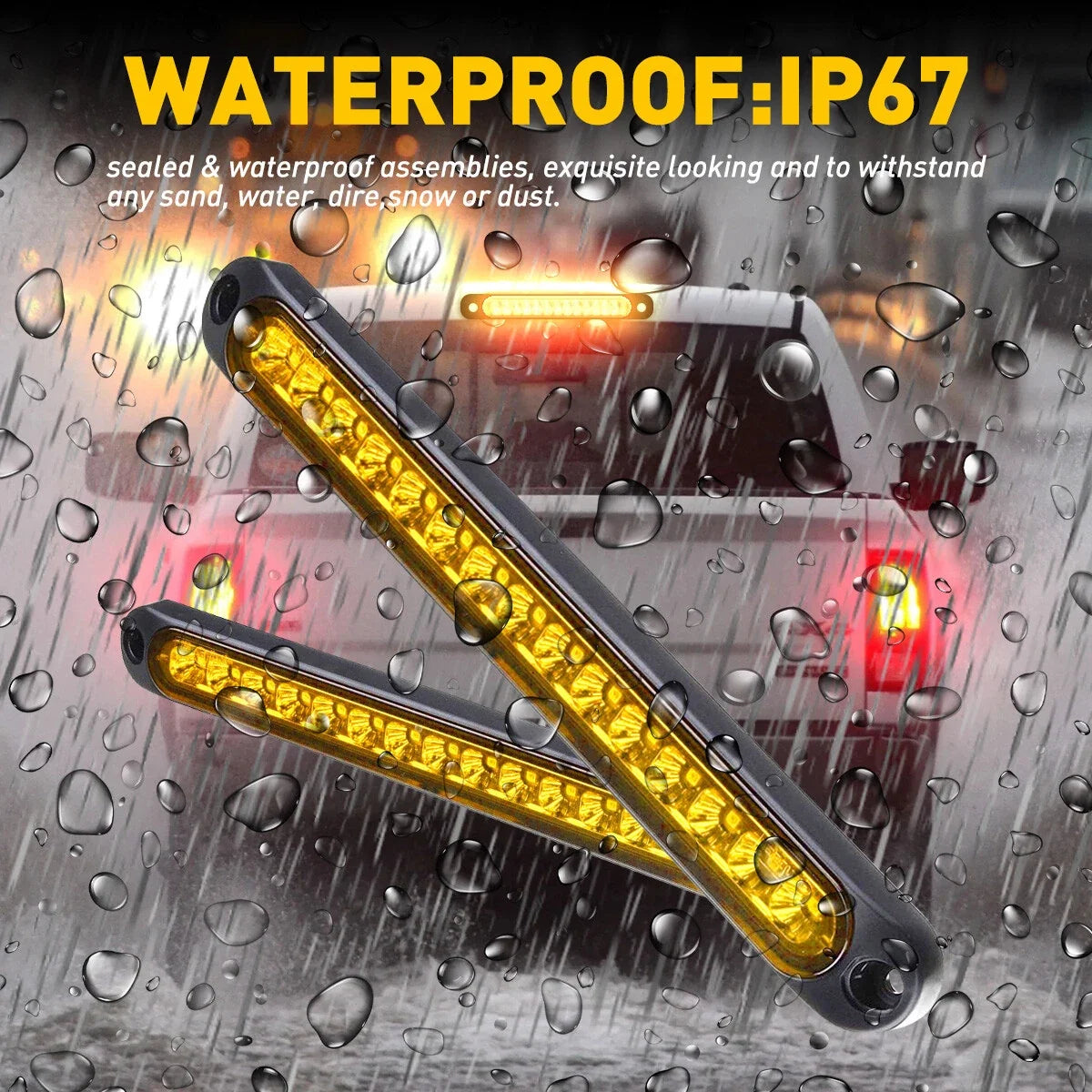 2X LED Flowing Turn Signal Tail Light Bar for Trailer RV Truck