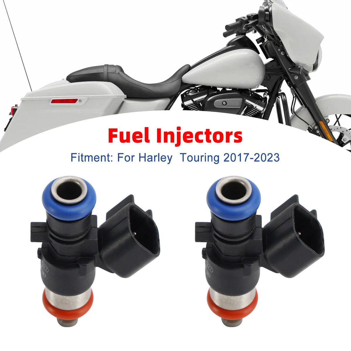2X Fuel Injectors 0280158387 for Harley Touring FLHXSE CVO Street Glide (2017–2023)