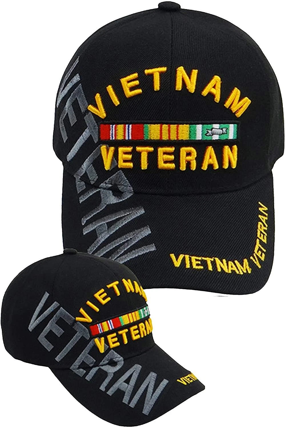 Vietnam Veteran Baseball Cap for Military (One Size, Black)