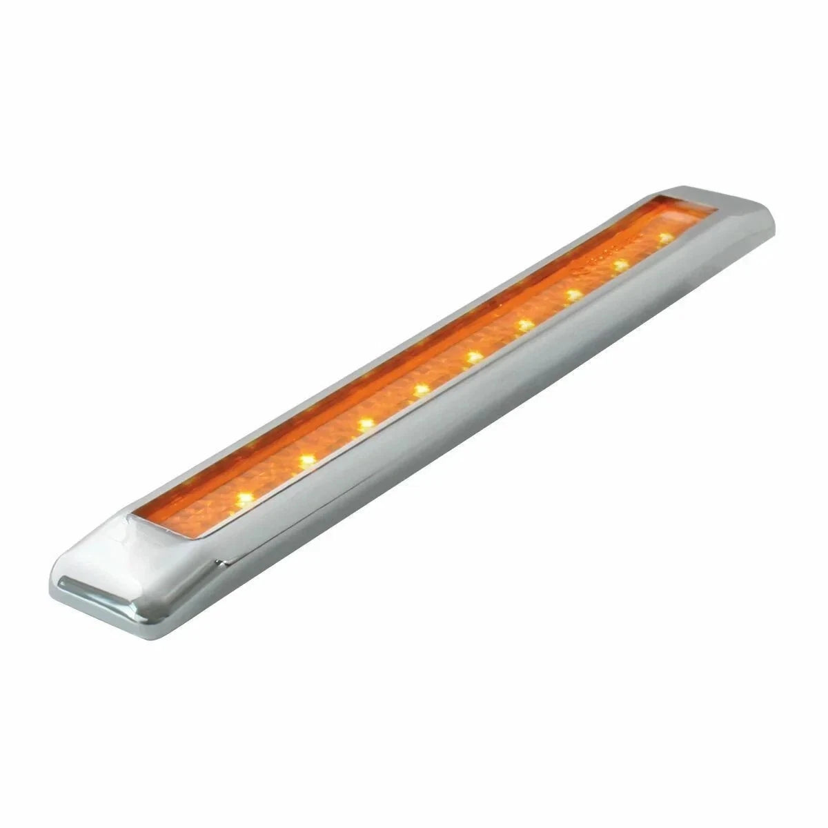 2X LED Light Bar for Ultra Thin Amber 9 LEDs Chrome Bezel (GG#76060)