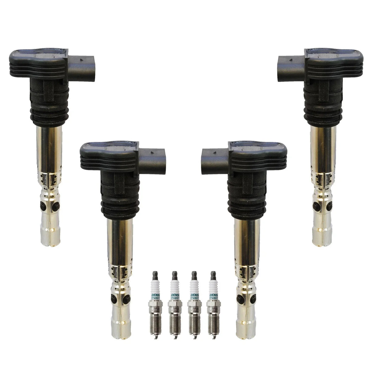 Set of 4 Ignition Coils & Iridium Spark Plugs for EcoSport Escape Focus (L4)
