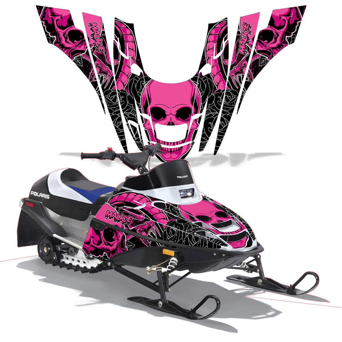 Full Graphics Kit Decal for Polaris XC 120 (2000–2020) Malice Pink