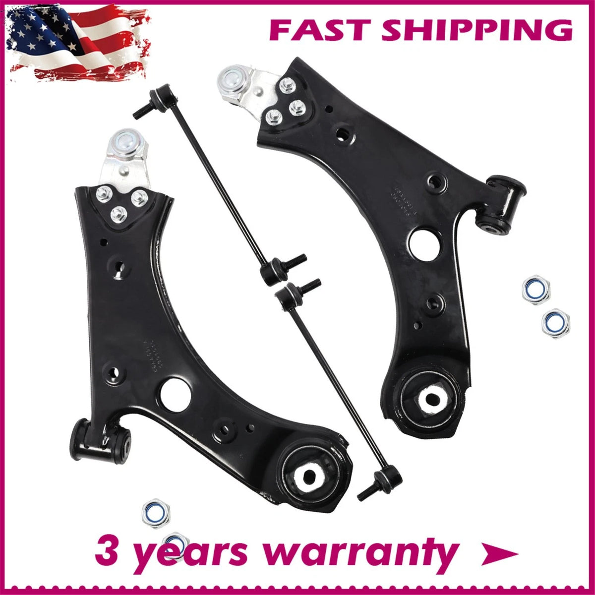 4X Front Lower Control Arms Sway Bar Links for Jeep Compass Renegade (2017–2023) - 4CS45047