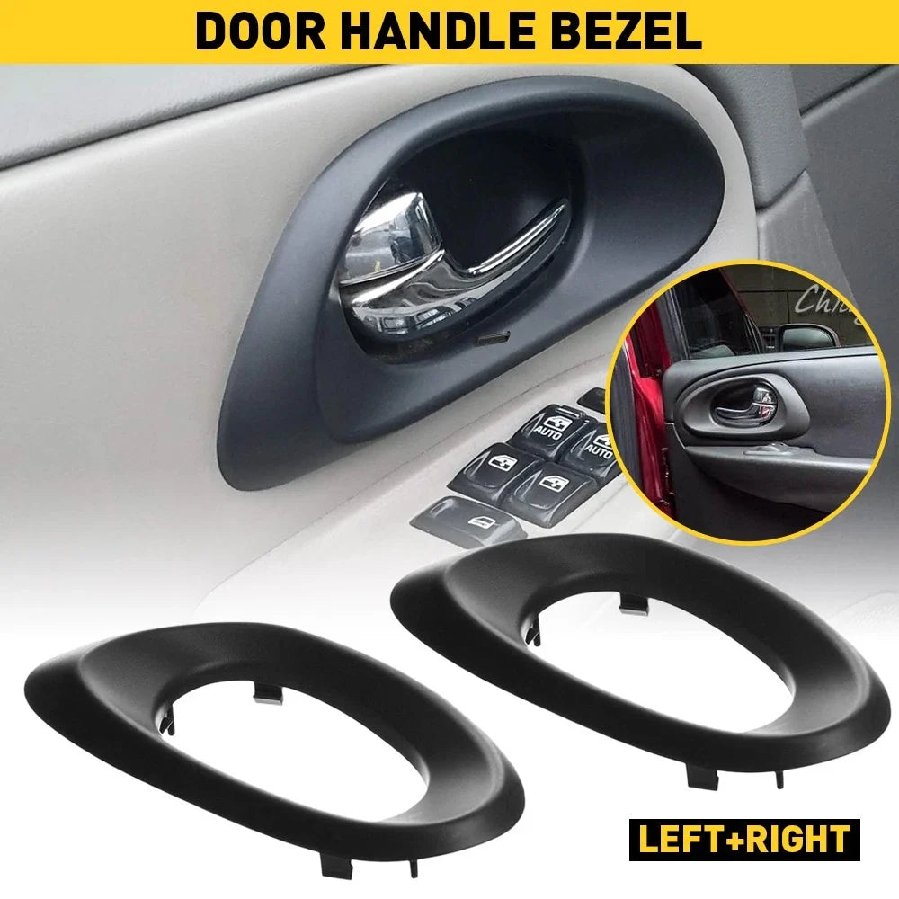 Set of 2 Inside Front Door Handle Bezel Trim for Chevy Trailblazer (2002–2009)