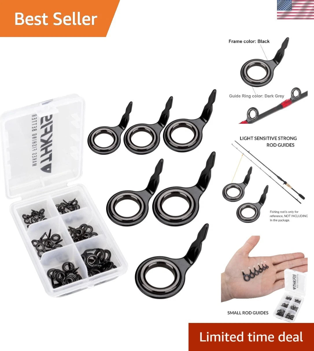 60PCS Fishing Rod Repair Kit for Performance
