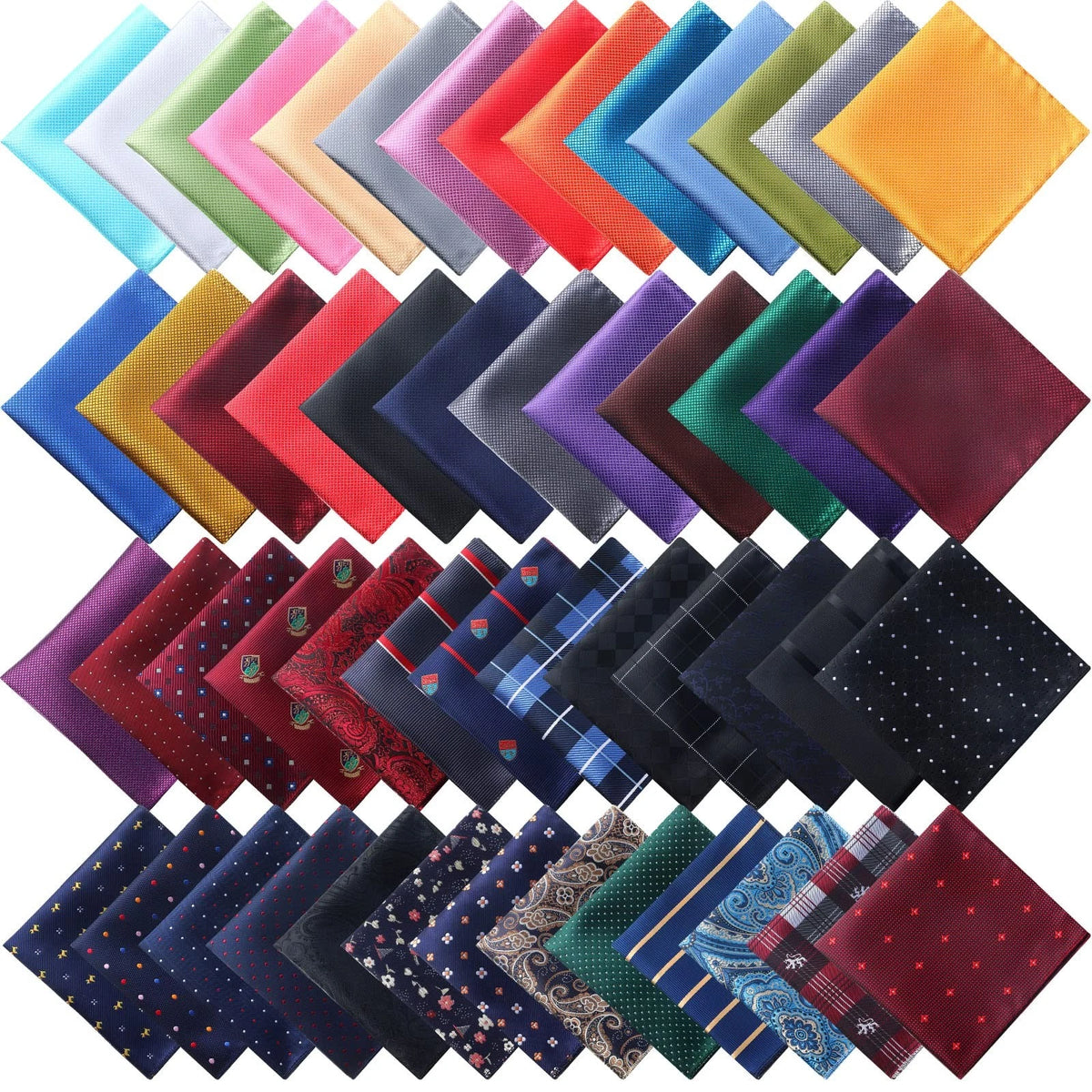 52 Pcs Pocket Squares for Men - Multicolor (Pack of 1)