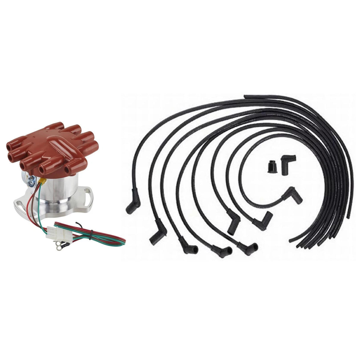 3-Bolt Electronic Distributor w/ Plug Wires for Ford Flathead (1932–1941) 9108804