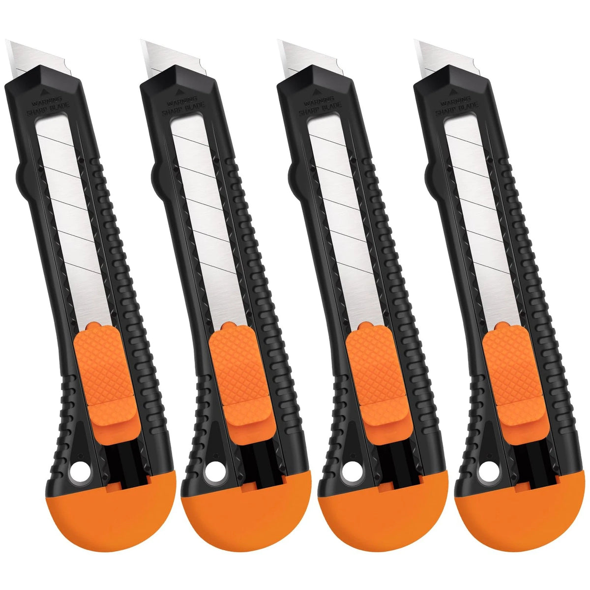 4X Retractable Utility Knife Set for Heavy Duty Cutting (18mm)