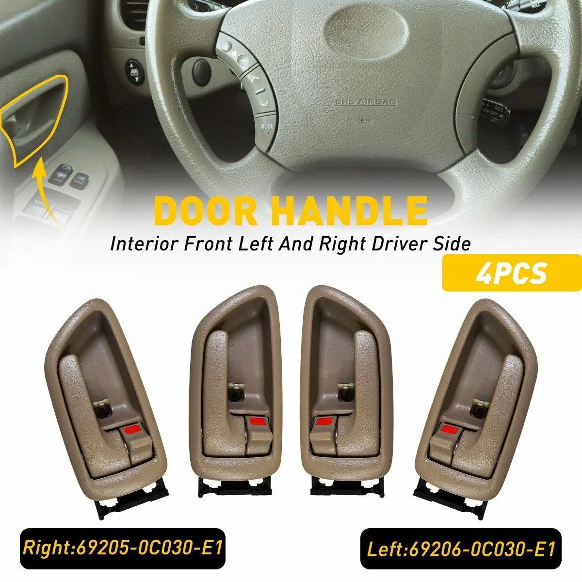 Set of 4 Inside Interior Door Handles for Toyota Sequoia (2001–2007)