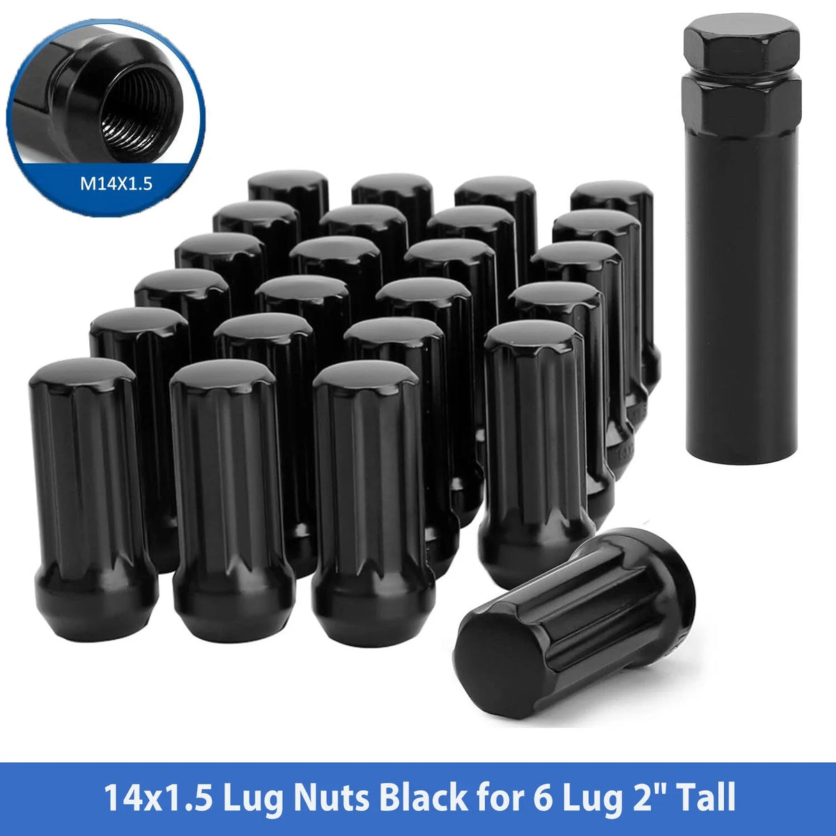 Wheel Spline Lug Nuts for 8-Lug Aftermarket Wheels (14mm x 1.5) (24 Piece)