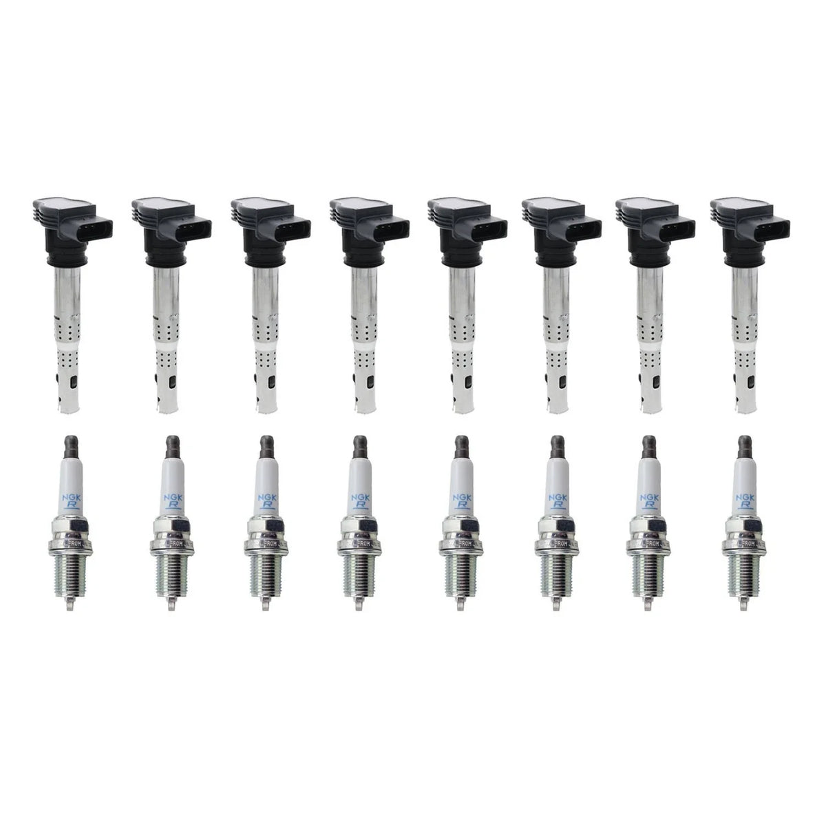Set of 8 Ignition Coils & NGK Laser Platinum Spark Plugs for Audi RS5 (2013–2015)
