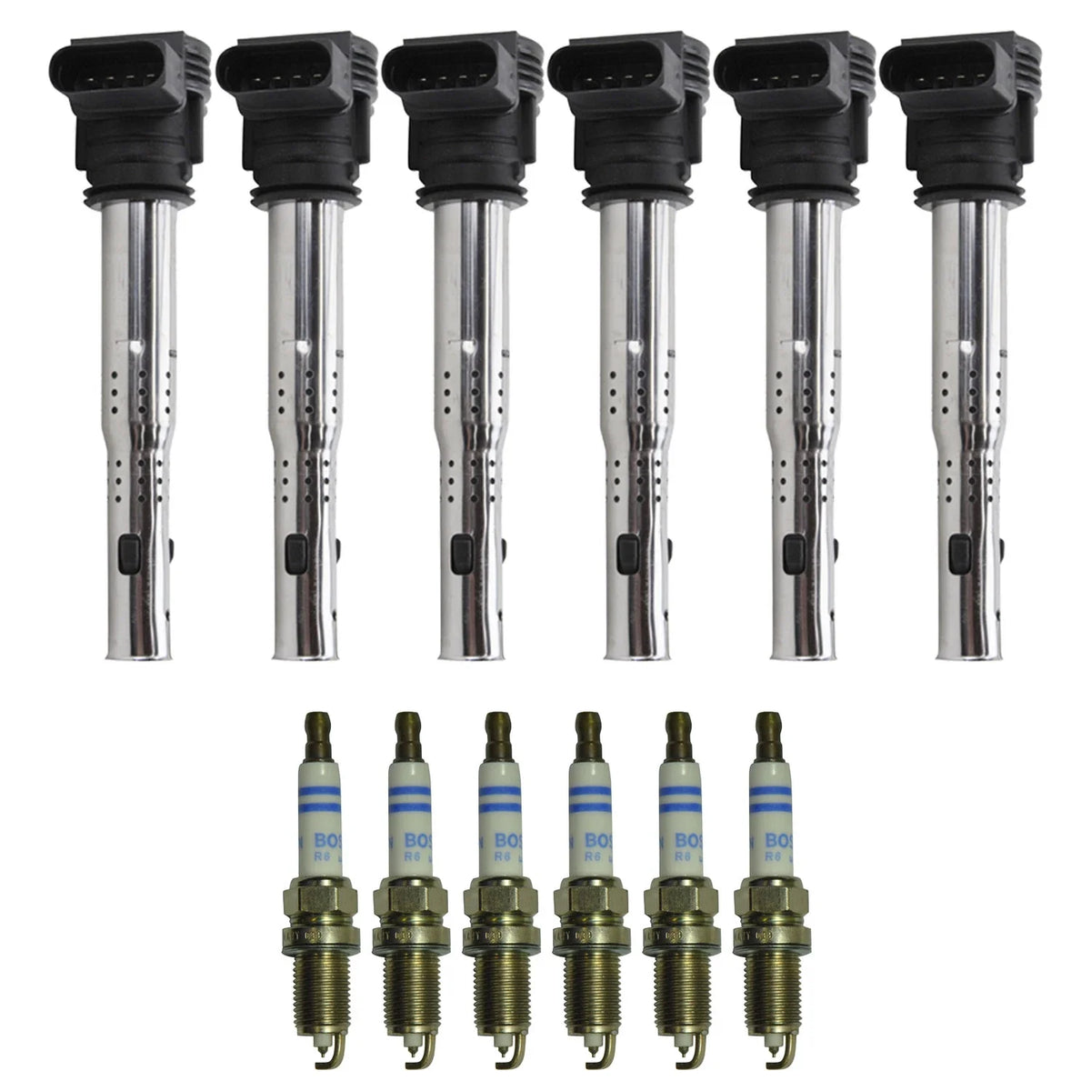 Set of 6 Ignition Coils & Spark Plugs for Audi Q5 3.2 V6 (2009–2017)