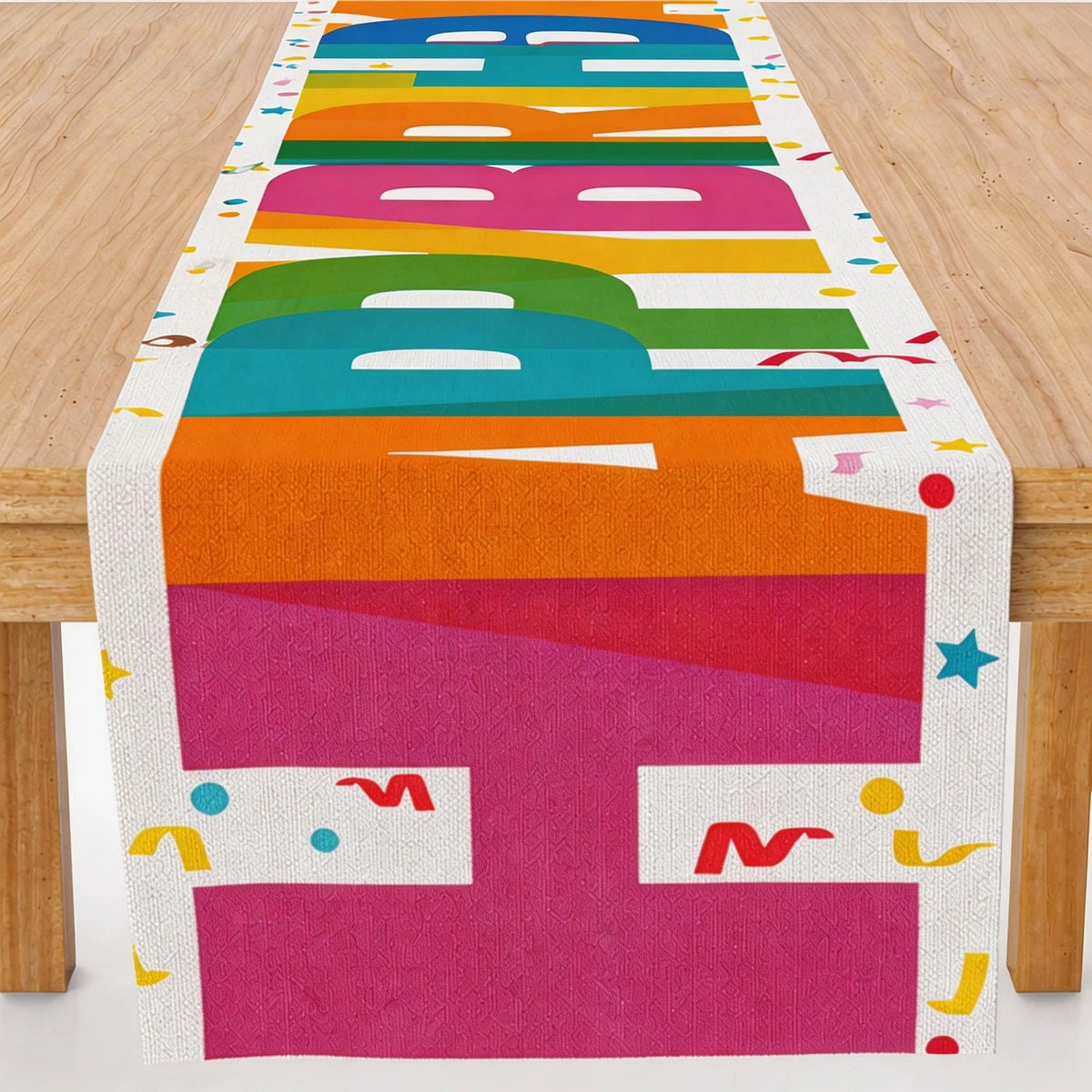 Happy Birthday Table Runner for Party Decorations (2023)