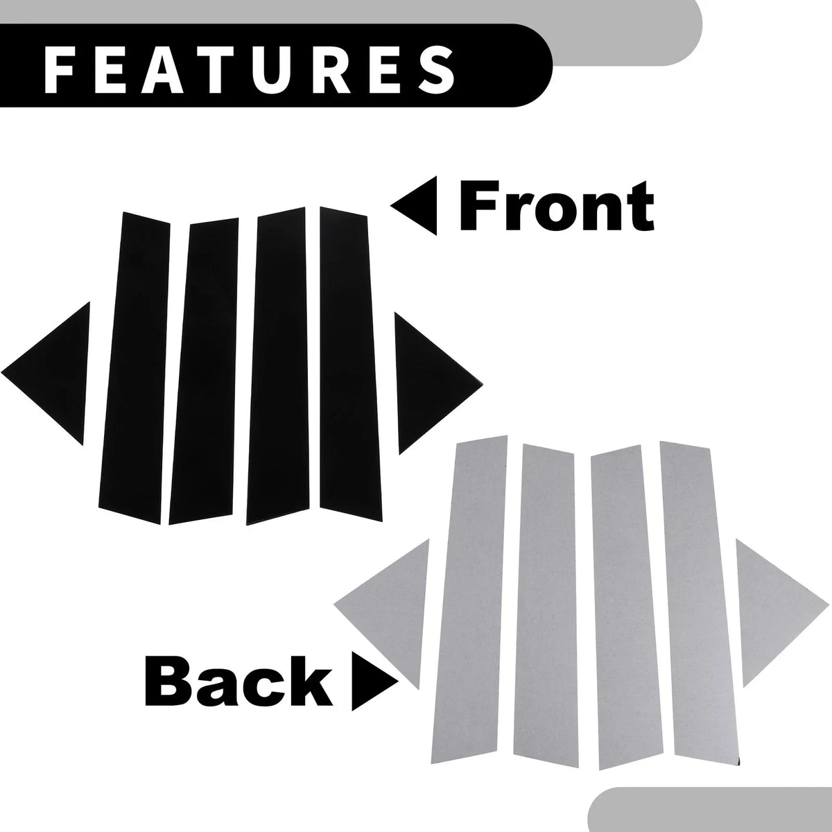 Set of 6 Car Pillar Window Trim Covers for Chrysler 300 300C (2005–2010)