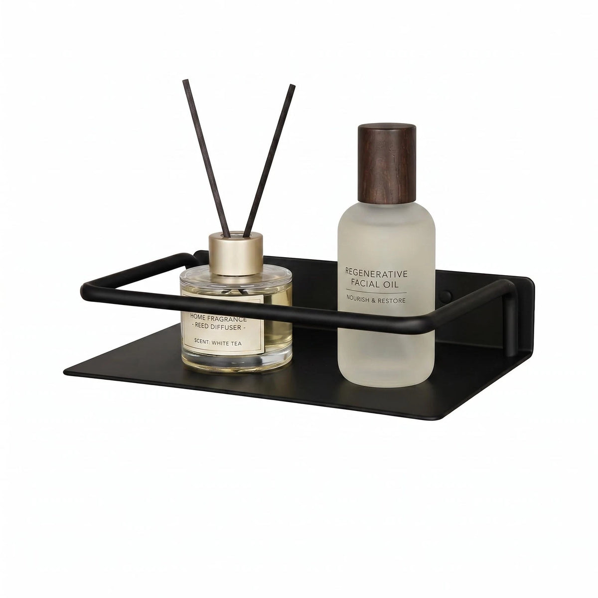 8 Inch Metal Wall Shelf with Guard Rail for Home Decor (2010–2023)