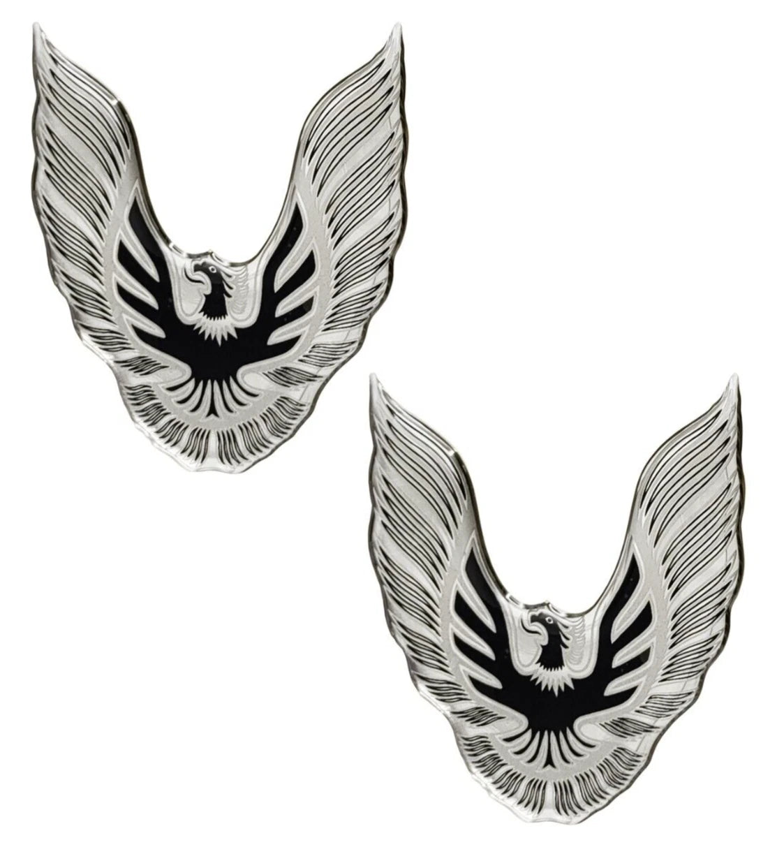 Pair of Black Eagle Bird Stick On Emblems for Pontiac Firebird/Trans Am (KG095)