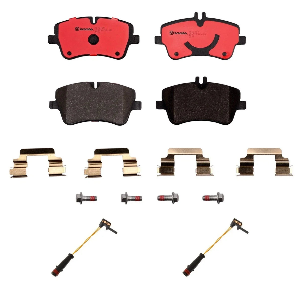Front Ceramic Brake Pads Set & 2 Sensors for Mercedes S203 W203 (2001–2007)
