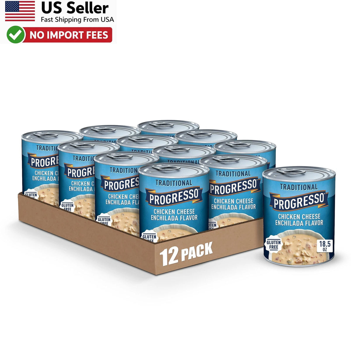 12 Pack Case Progresso Chicken Cheese Enchilada Soup Gluten Free 18.5 oz